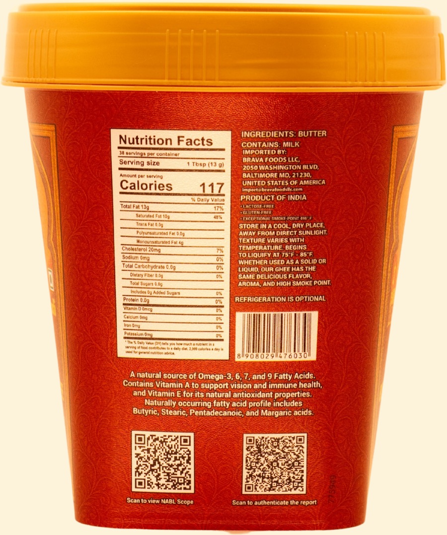 Back of the jar: nutrition facts, ingredients and storage